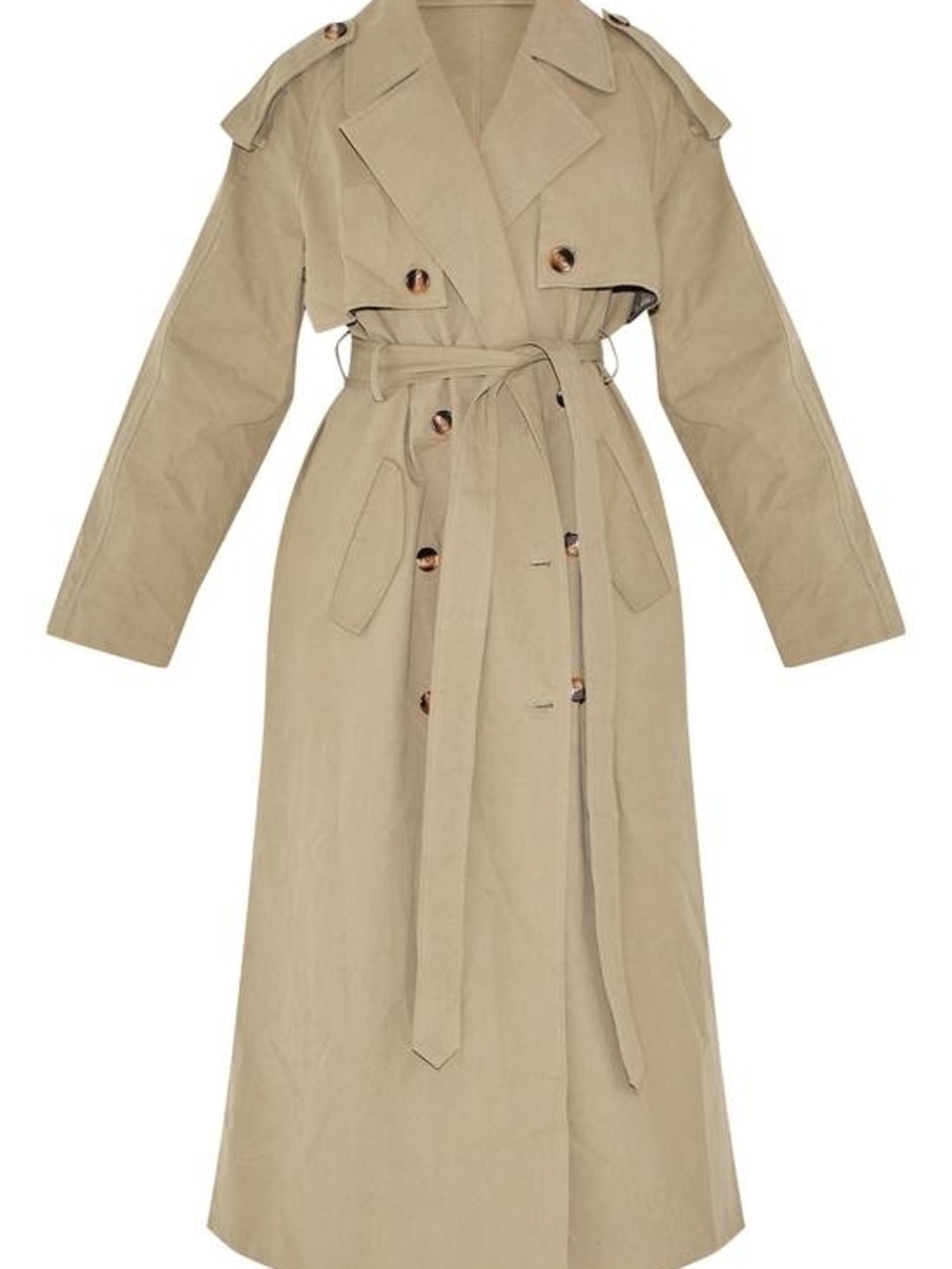 PrettyLittleThing Beige Trench Coat with Belt